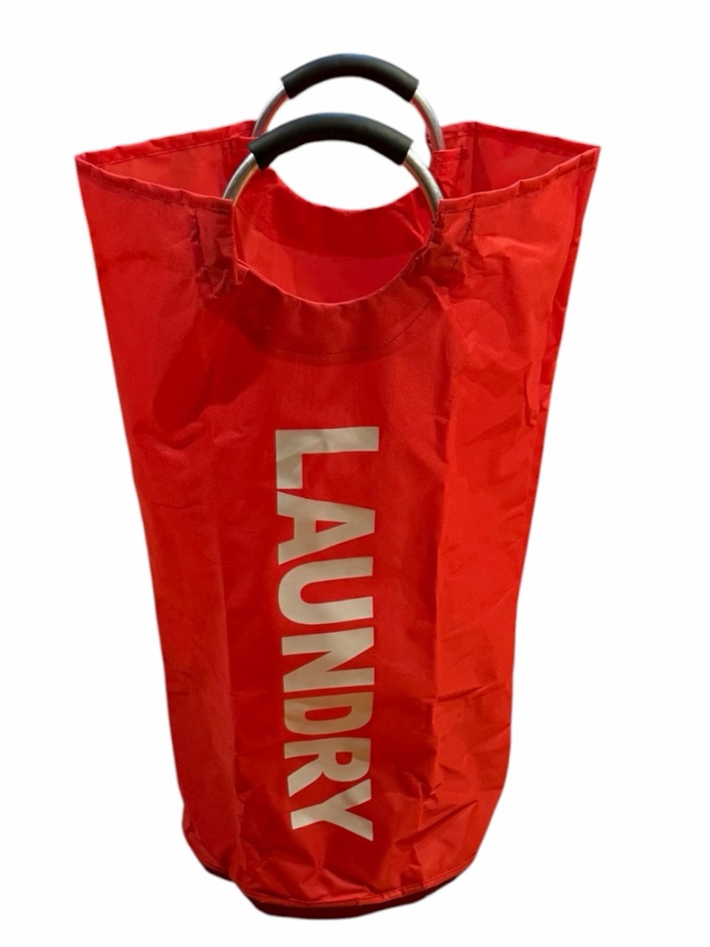 Red Collapsible Laundry Hamper Tote Bag with Handles NWOT